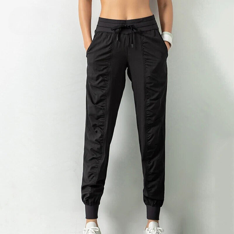 Pantalon de randonnée Alia avec taille élastique et poches pour homme | Rêve Noir