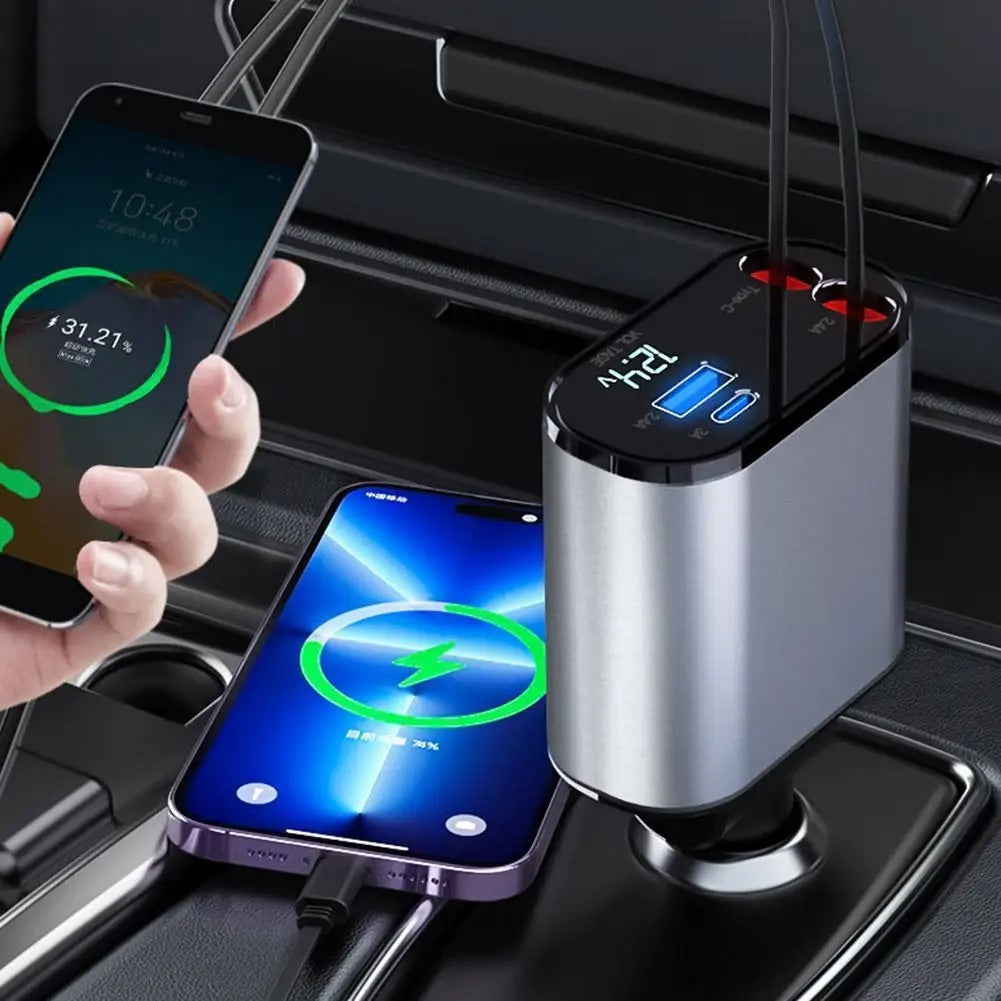 Adaptateur voiture 4-en-1 avec ports USB et écran numérique | Rêve