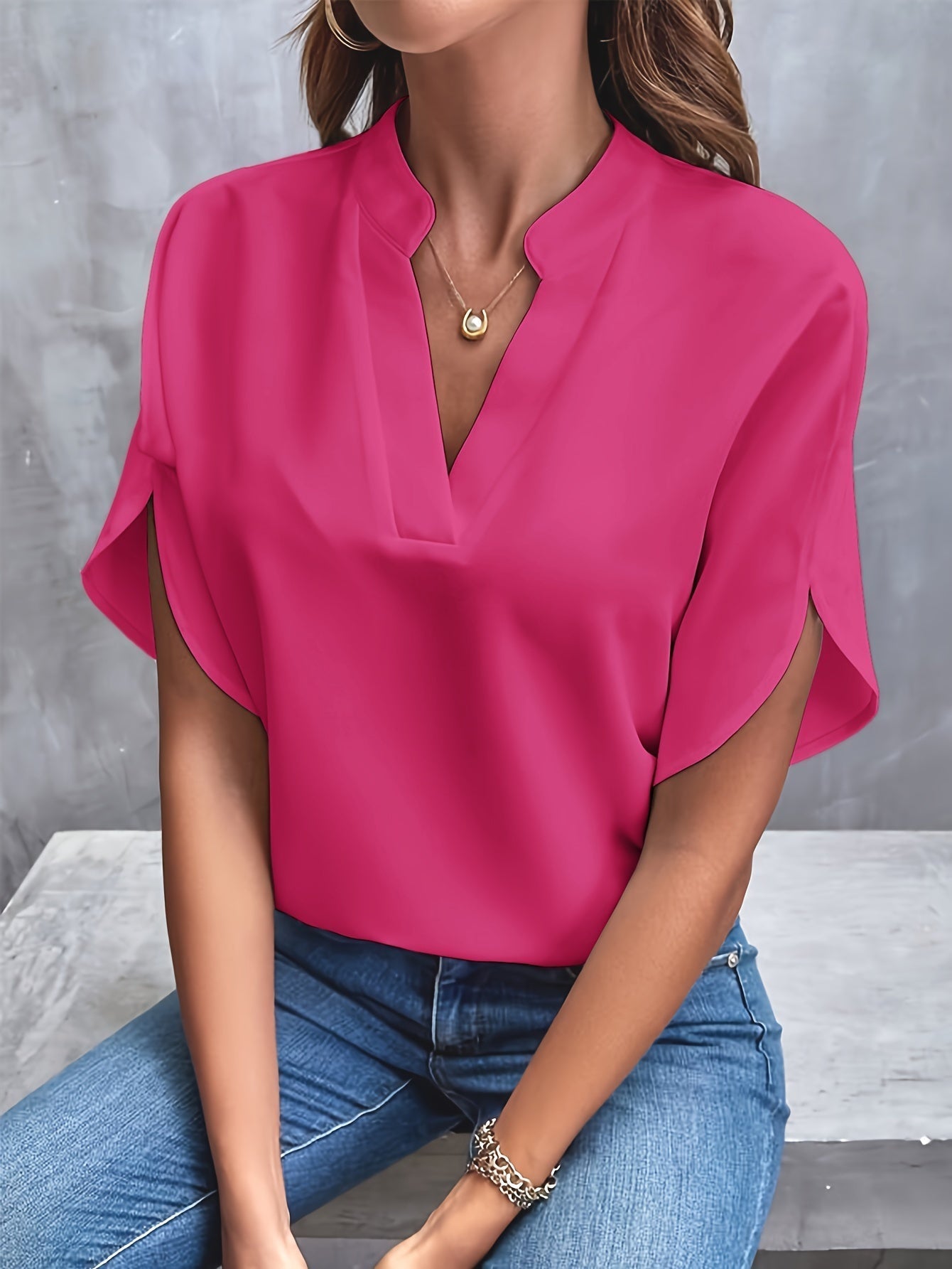 Blouse pour femme à manches longues en coton mélangé | Rêve