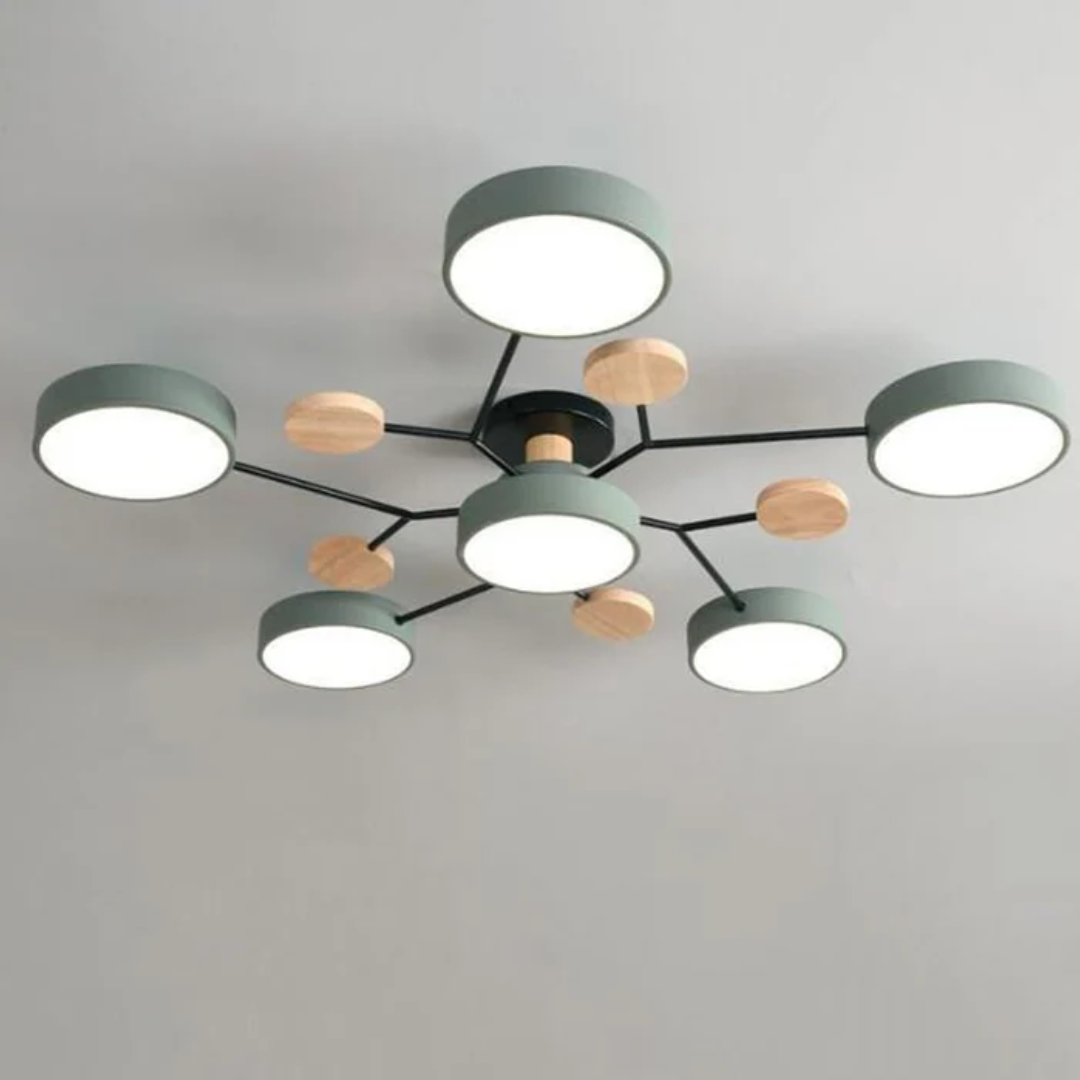 Plafonnier LED rond minimaliste pour intérieurs modernes | Rêve Vert 6 Tasses