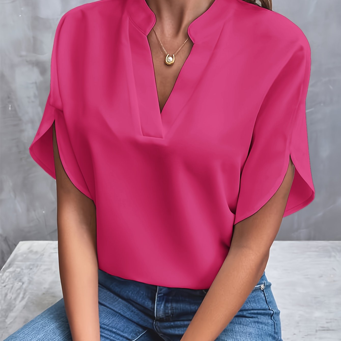 Blouse pour femme à manches longues en coton mélangé | Rêve Rose