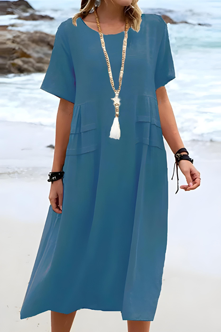 Robe longue femme à design superposé | Rêve Bleu