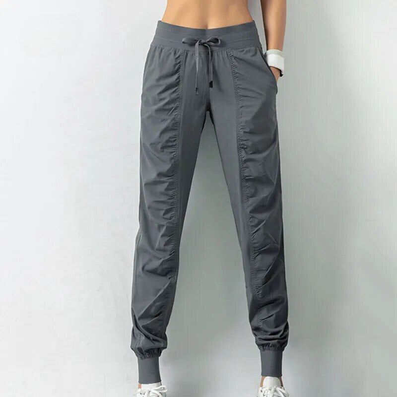 Pantalon de randonnée Alia avec taille élastique et poches pour homme | Rêve Gris