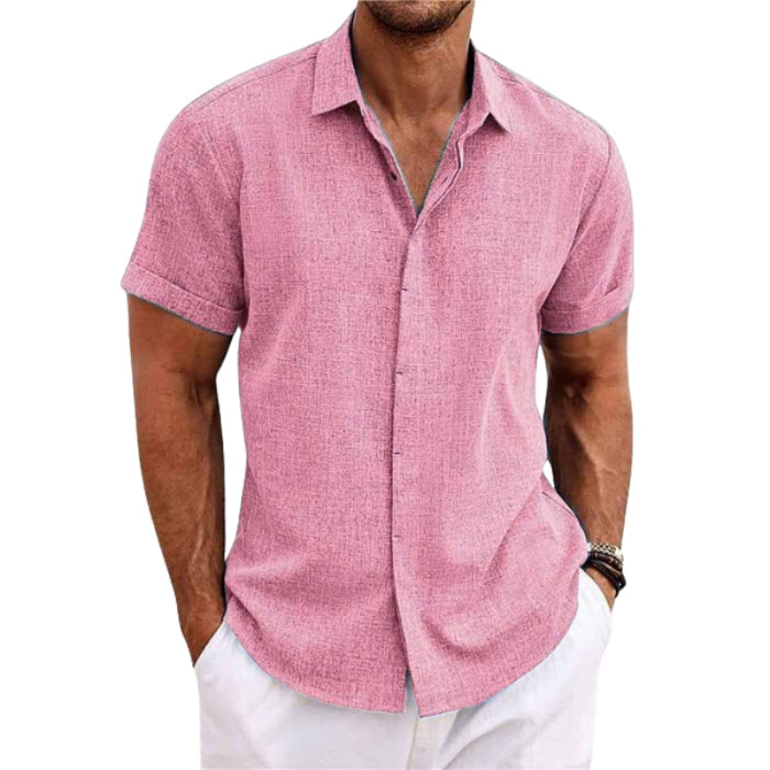 Chemise à manches courtes avec col rabattu et fermeture dissimulée | Rêve Rose