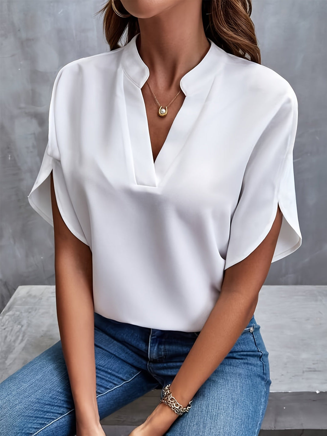 Blouse pour femme à manches longues en coton mélangé | Rêve