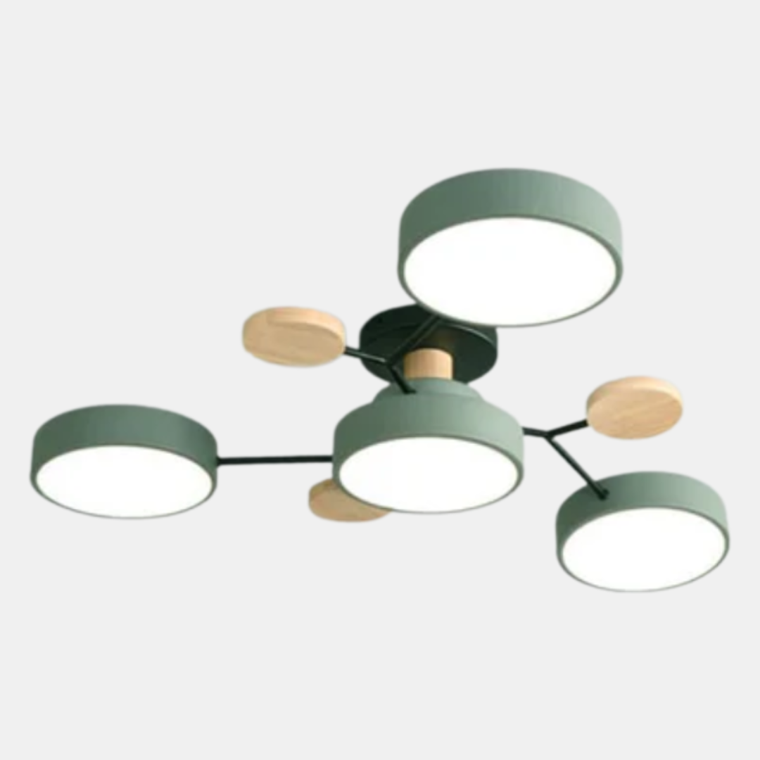 Plafonnier LED rond minimaliste pour intérieurs modernes | Rêve Vert 4 Tasses
