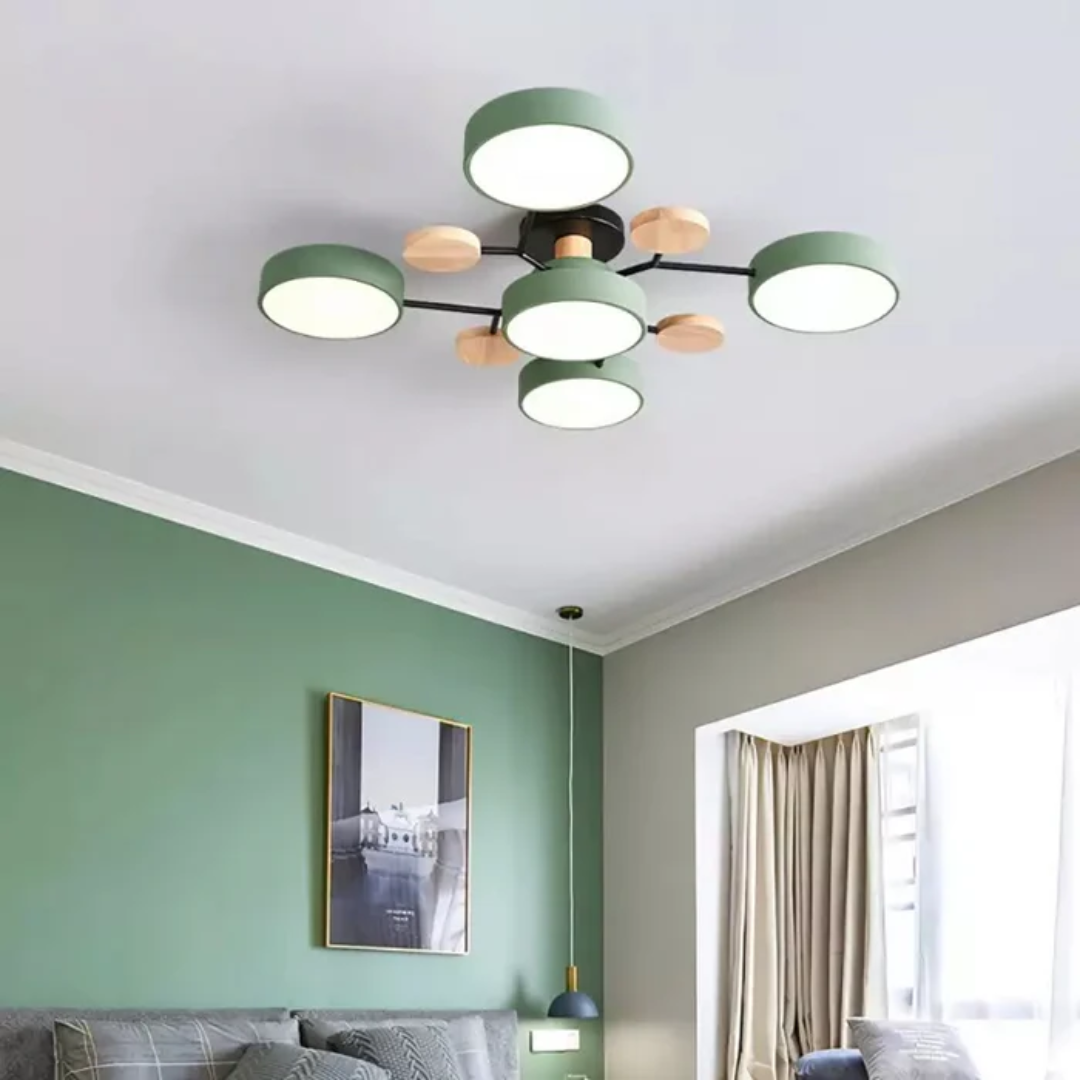 Plafonnier LED rond minimaliste pour intérieurs modernes | Rêve Vert 5 Tasses