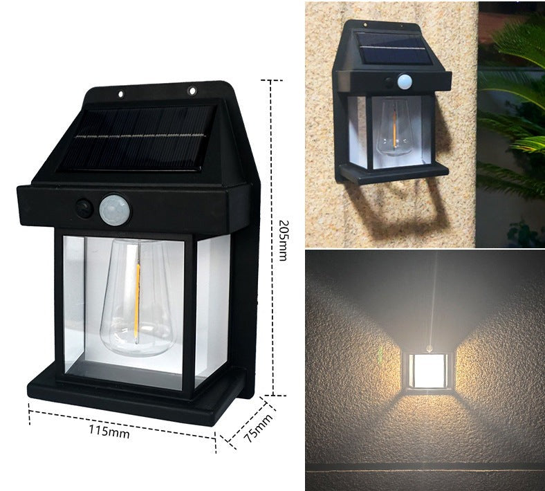 Applique murale solaire LED avec détecteur de mouvement pour extérieur | Rêve Noir